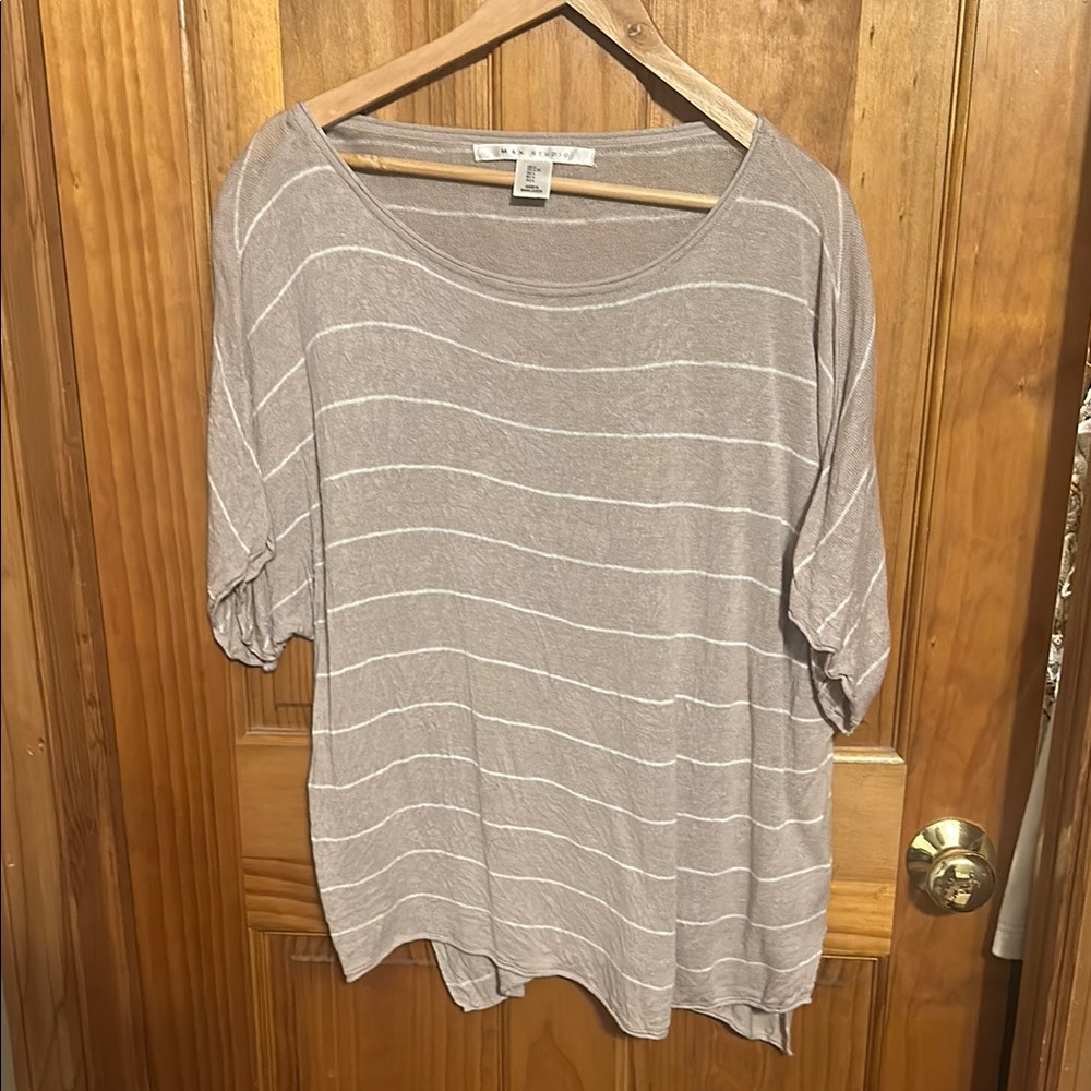 Tan Striped Blouse